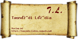 Tasnádi Lídia névjegykártya